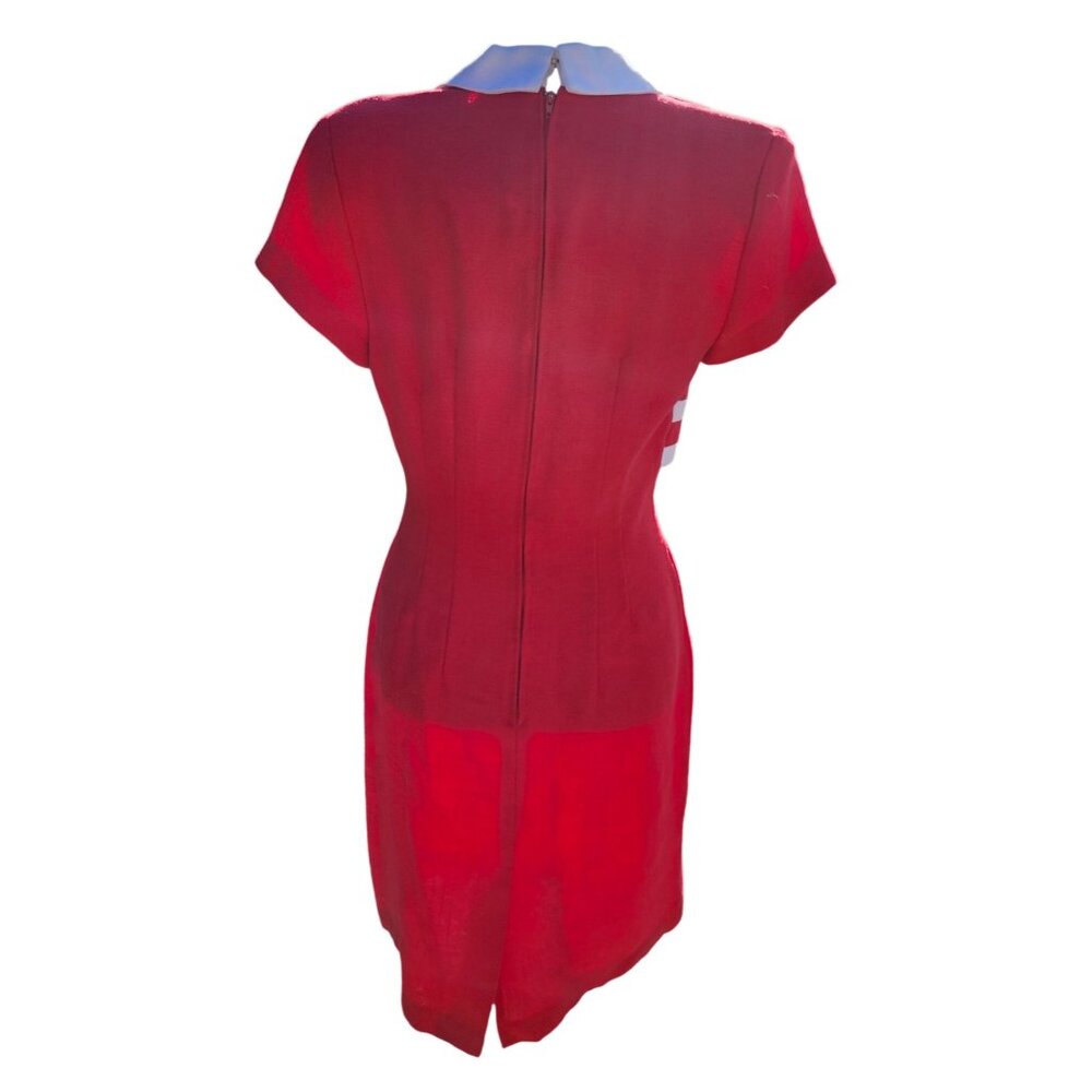 Vintage Karlie & Company Women’s 5/6 Red Striped Dress Preppy Collared USA Made - Picture 4 of 9